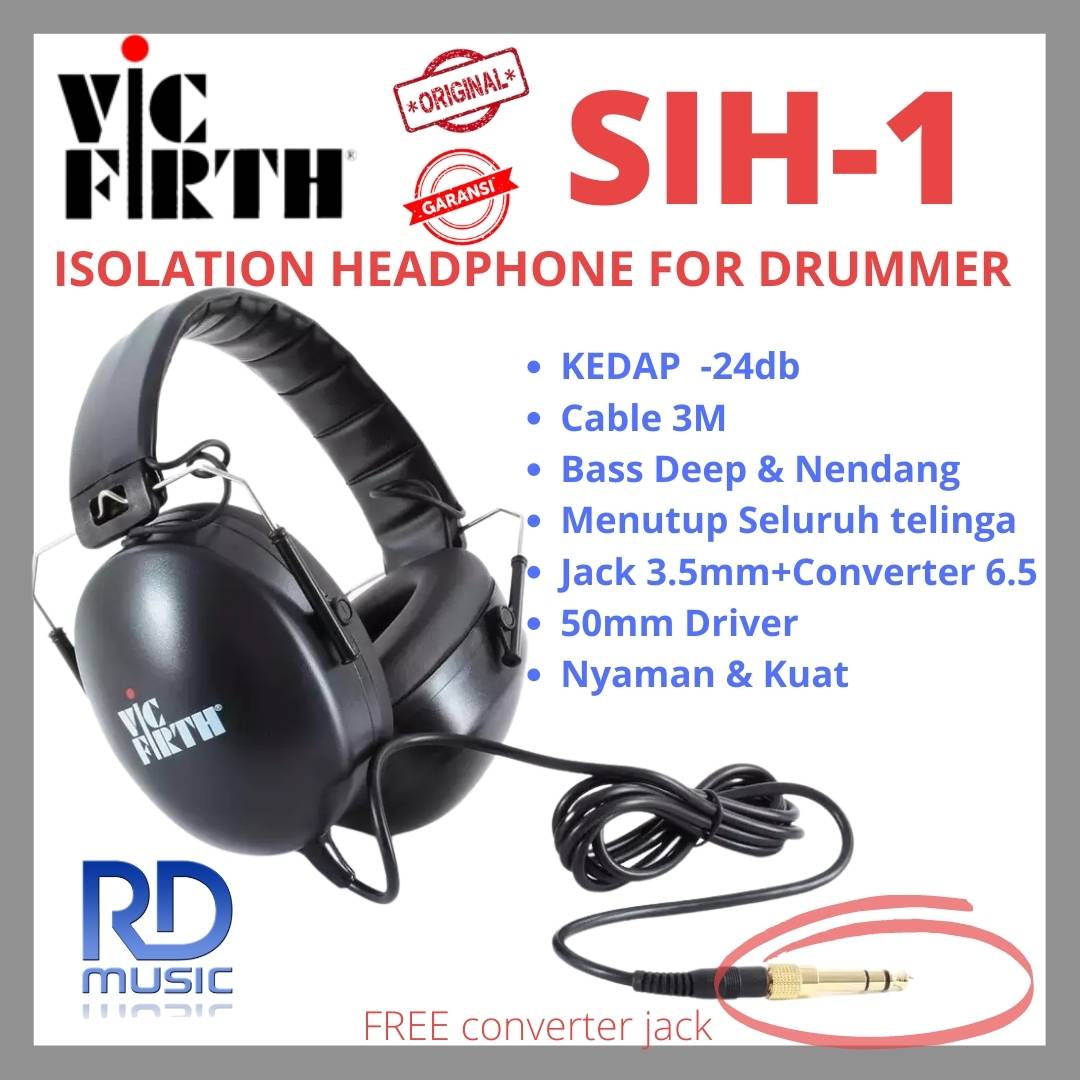 Vic Firth SIH1 Stereo Isolation Headphones RD Music